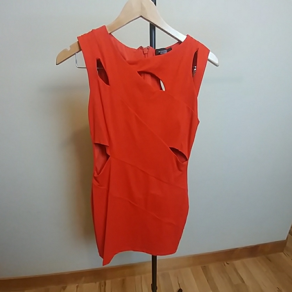 Red cut out bebe dress